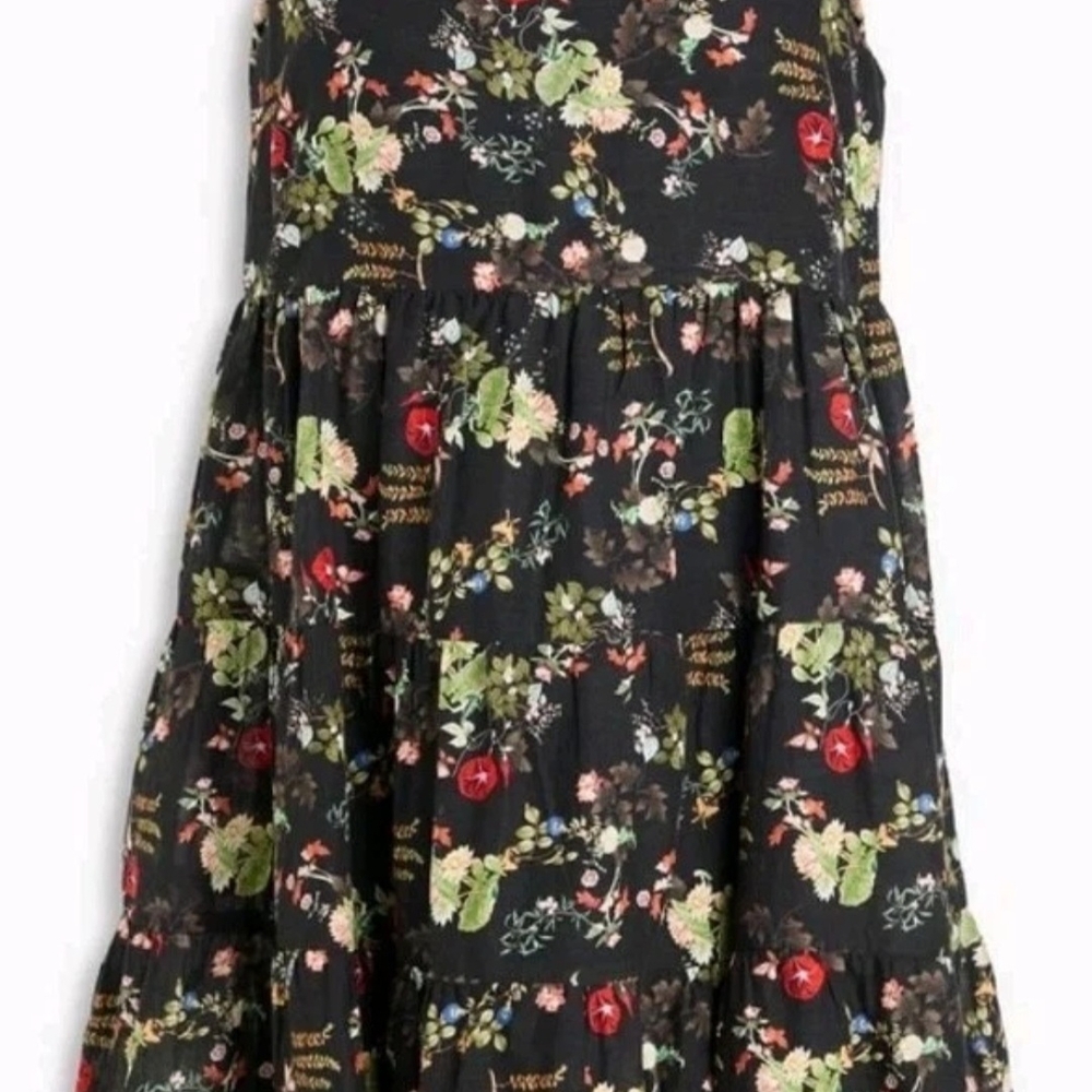 Alice + Olivia Floral Print  Fit and Flare Midi Dress Size 4 NWT